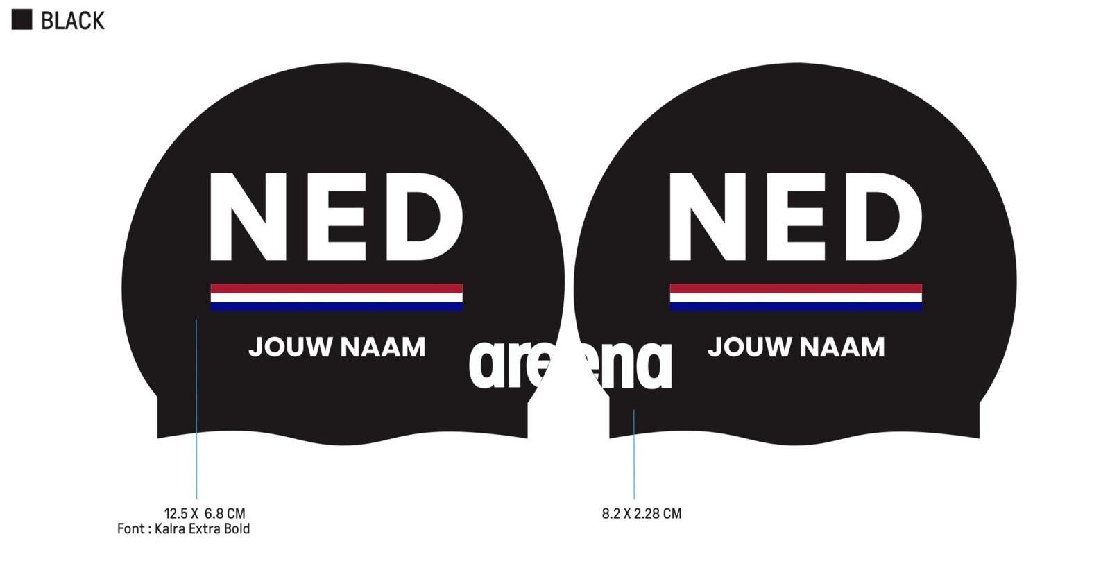 Arena Moulded Cap NED Flag black/naam