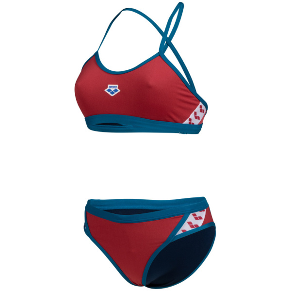 Arena W Icons Bikini Cross Back Solid red-blue-cosmo