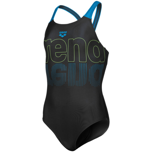 Arena G Swimsuit V Back Graphic black-turquoise
