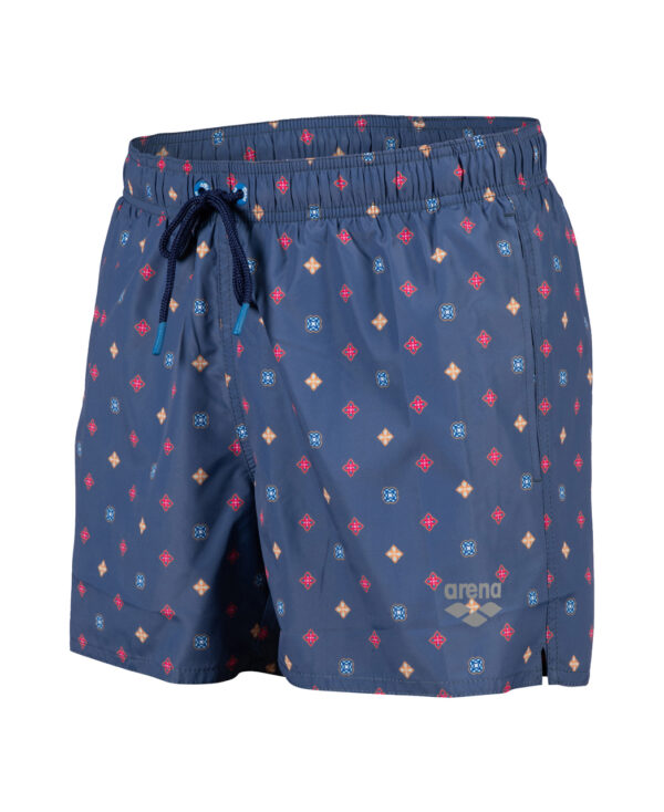 Arena M Beach Short Allover greyblue-microflowers