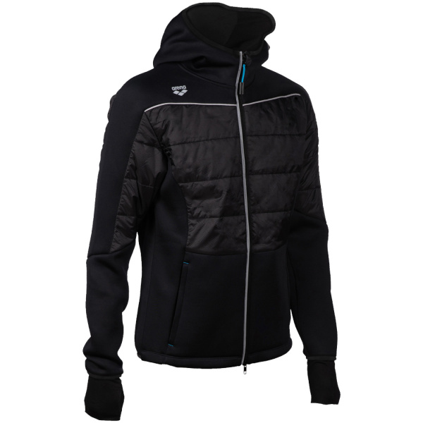 Arena Team Hooded FZ Half-Quilted Jacket black