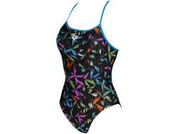 Arena W Palms Accellerate Back One Piece turquoise-multi