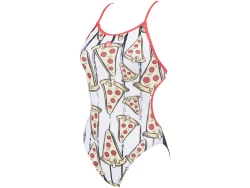 Arena W Crazy Pizza Lace Back One Piece black-fluo-red