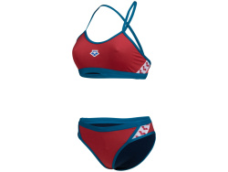 Arena W Icons Bikini Cross Back Solid red-blue-cosmo