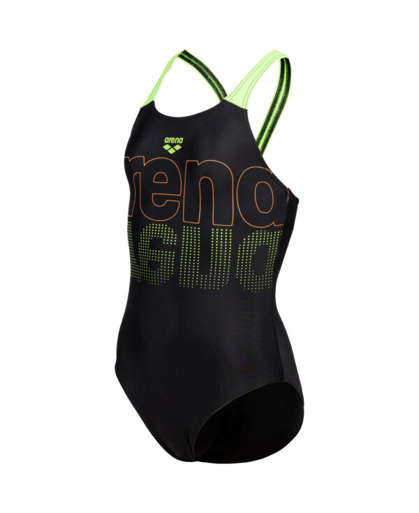 Arena G Swimsuit V Back Graphic black-softgreen