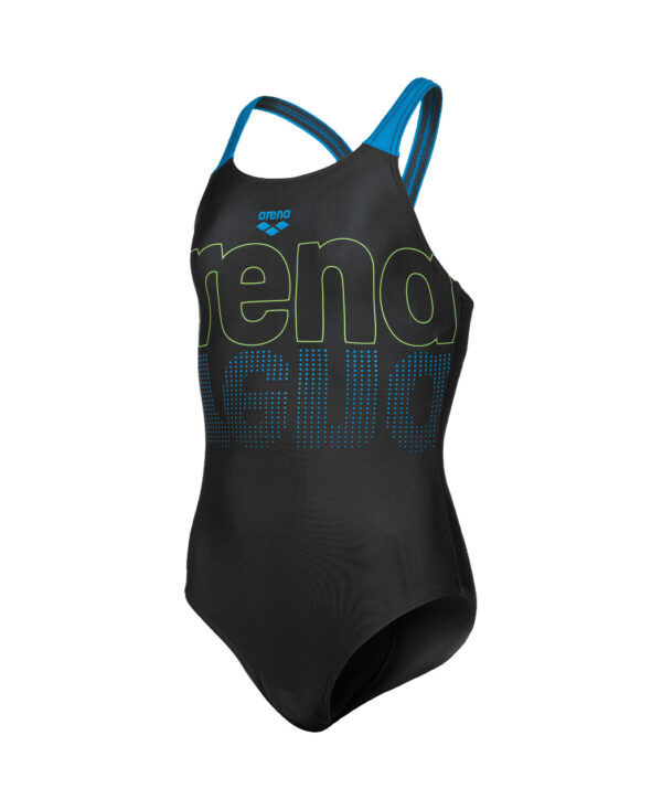 Arena G Swimsuit V Back Graphic black-turquoise