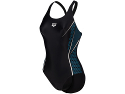 Arena W Modular Swimsuit V Back black-turquoise