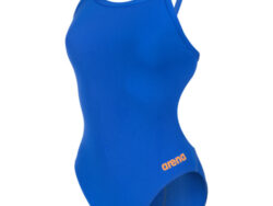 Arena W Team Swimsuit Challenge Solid neon-blue/team-orange