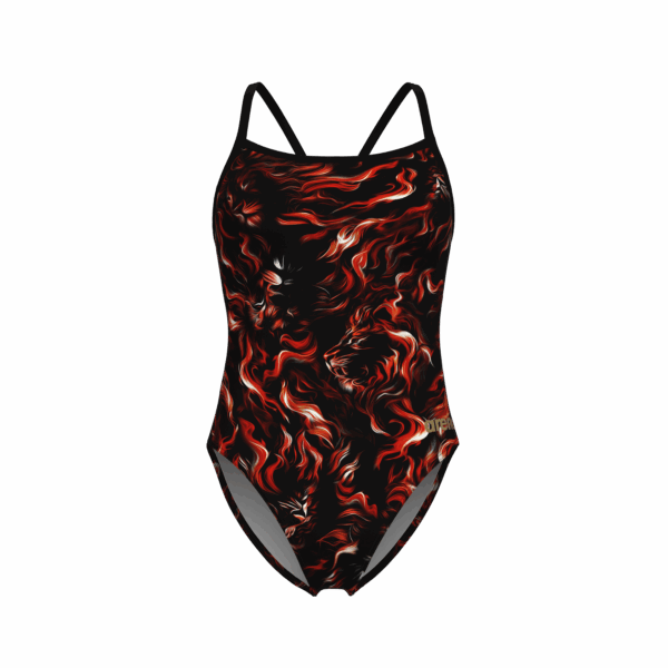 Arena W Graphic Swimsuit Challenge Back multi-black