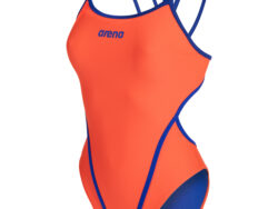Arena W Solid Swimsuit Double Cross Back sunset/neon-blue