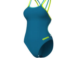 Arena W Solid Swimsuit Double Cross Back blue-cosmo/artic-li